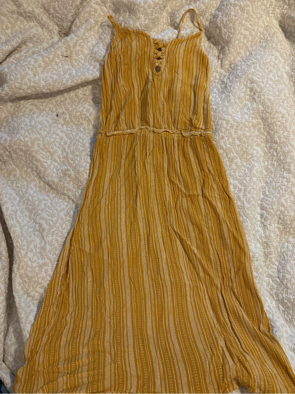 Women's Mustard Yellow Striped Dress